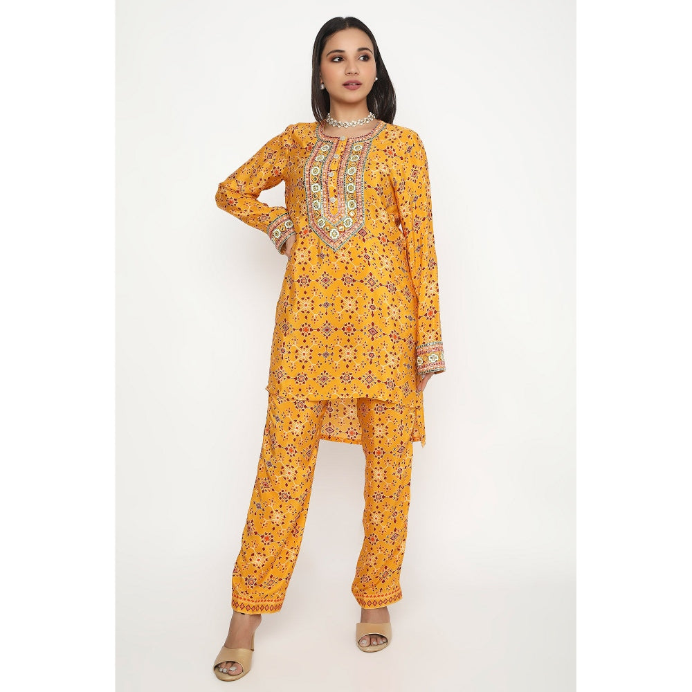 Neha Mehra Orange Killa Embroidered Kurta and Pant (Set of 2)