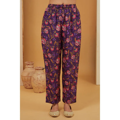 Neha Khullar Purple Kurta with Pant and Dupatta (Set of 3)