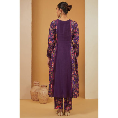Neha Khullar Purple Kurta with Pant and Dupatta (Set of 3)