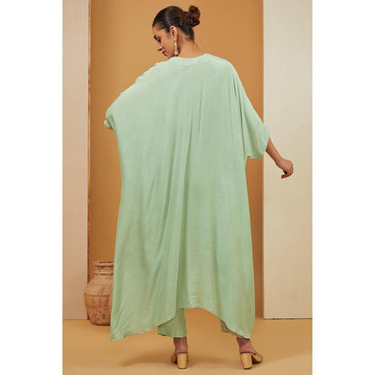 Neha Khullar Green Kaftan with Pant (Set of 2)