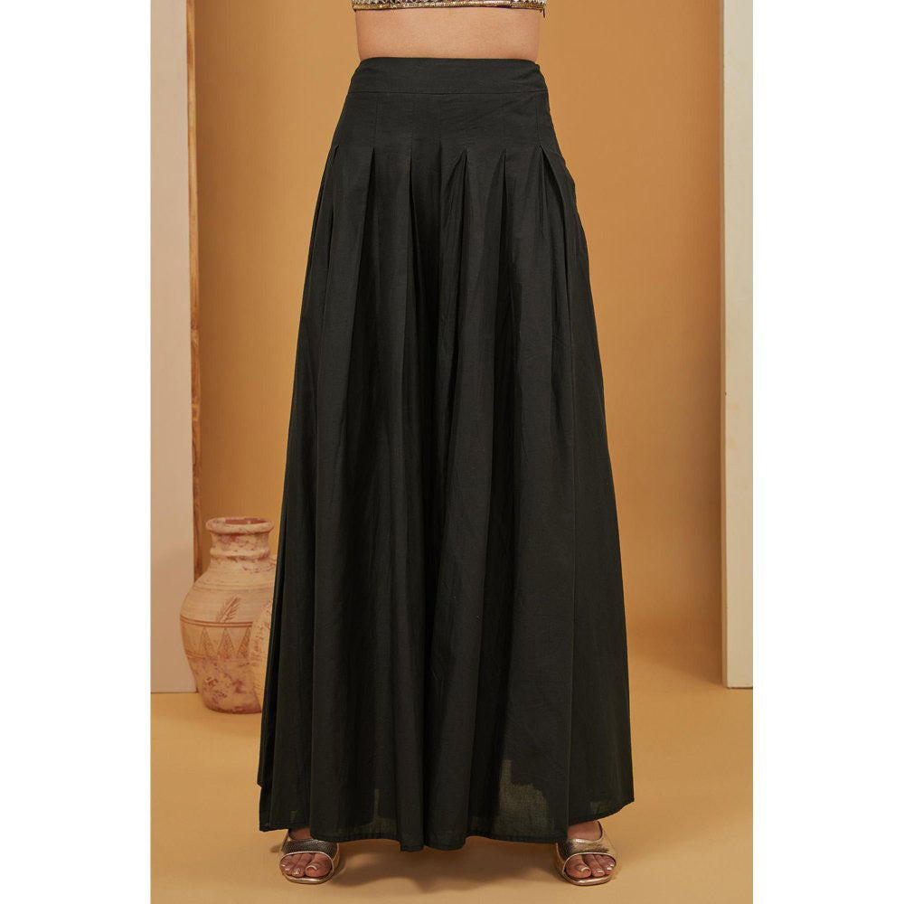 Neha Khullar Black Palazzo with Kurta and Dupatta (Set of 3)