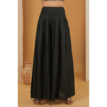 Neha Khullar Black Palazzo with Kurta and Dupatta (Set of 3)