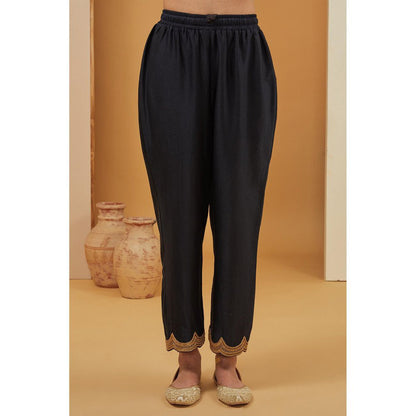 Neha Khullar Black Kurta with Pant and Dupatta (Set of 3)