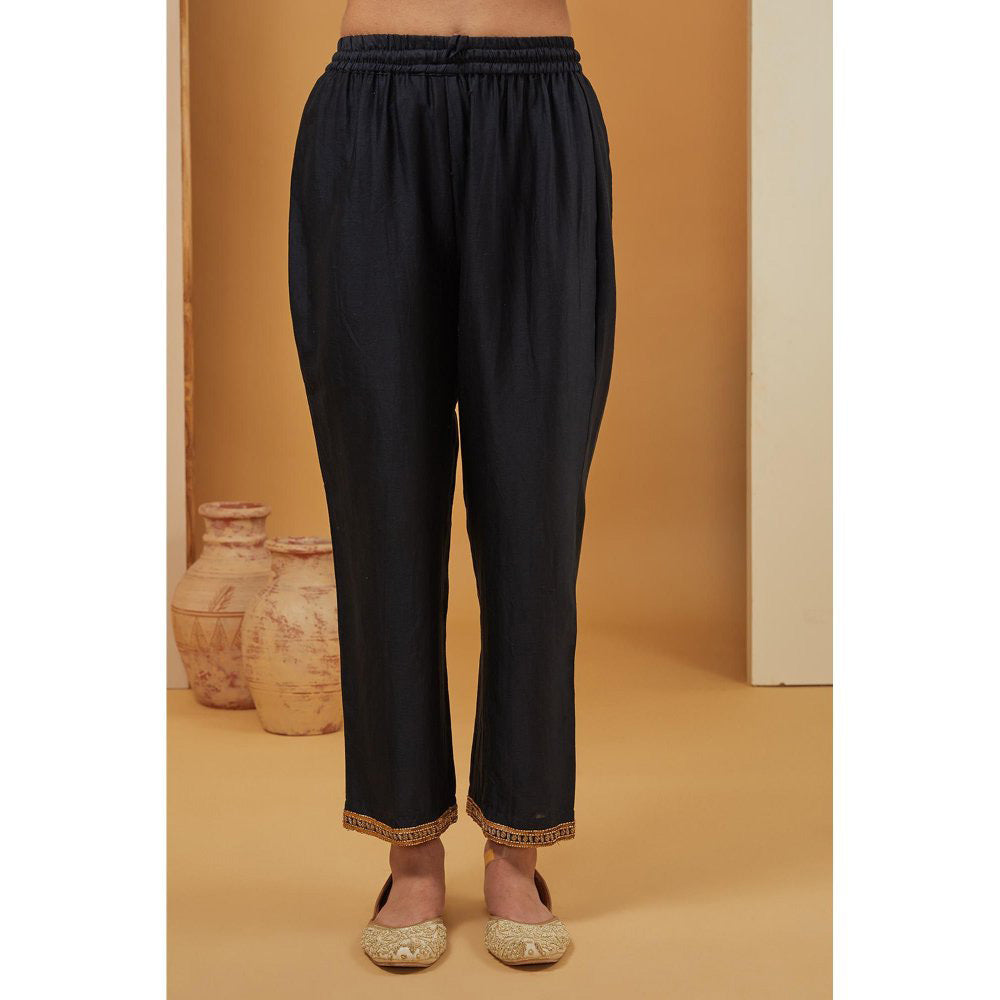 Neha Khullar Black Kurta with Pant and Dupatta (Set of 3)