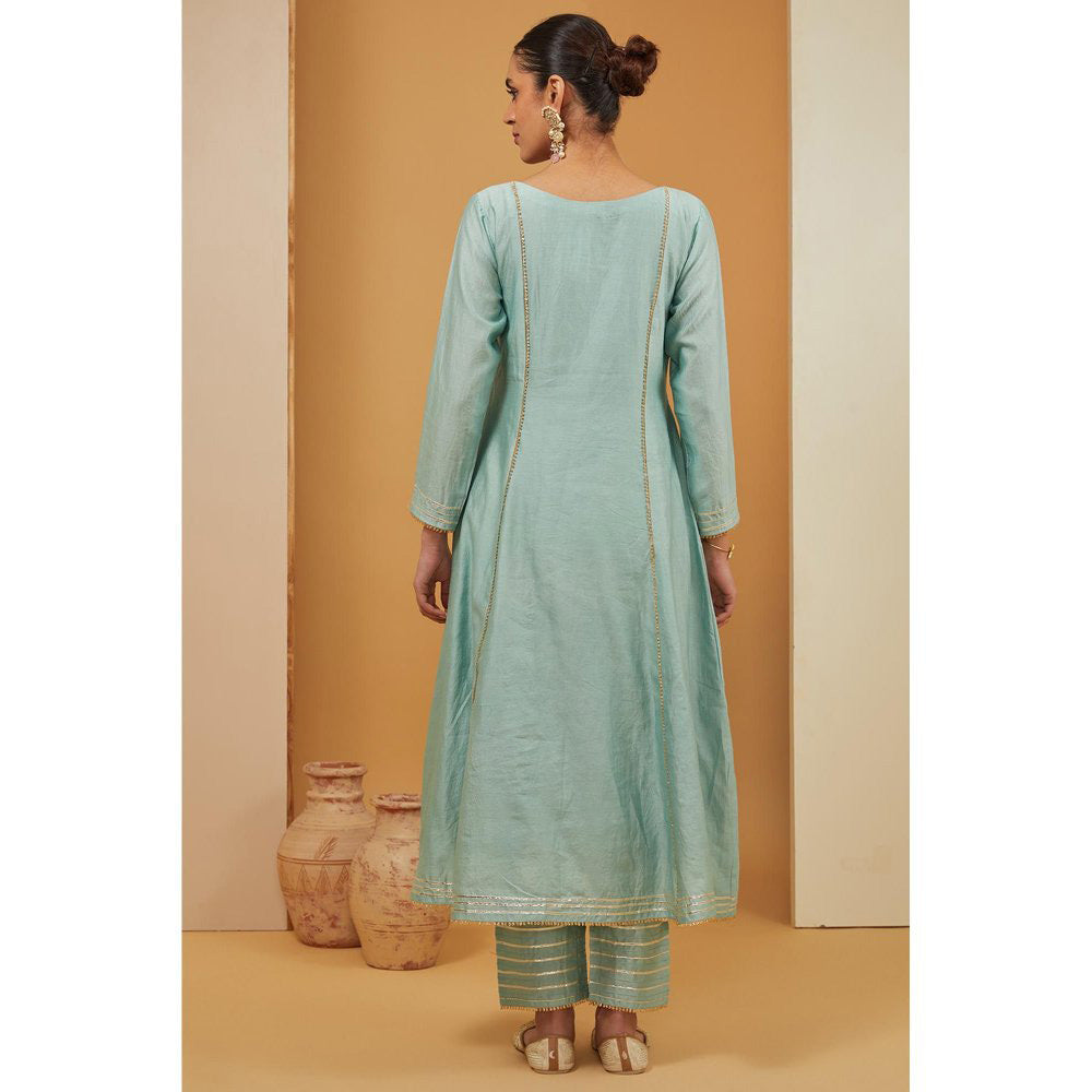 Neha Khullar Blue Kurta with Pant and Dupatta (Set of 3)