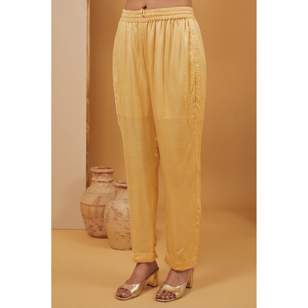 Neha Khullar Yellow Kaftan with Pant (Set of 2)