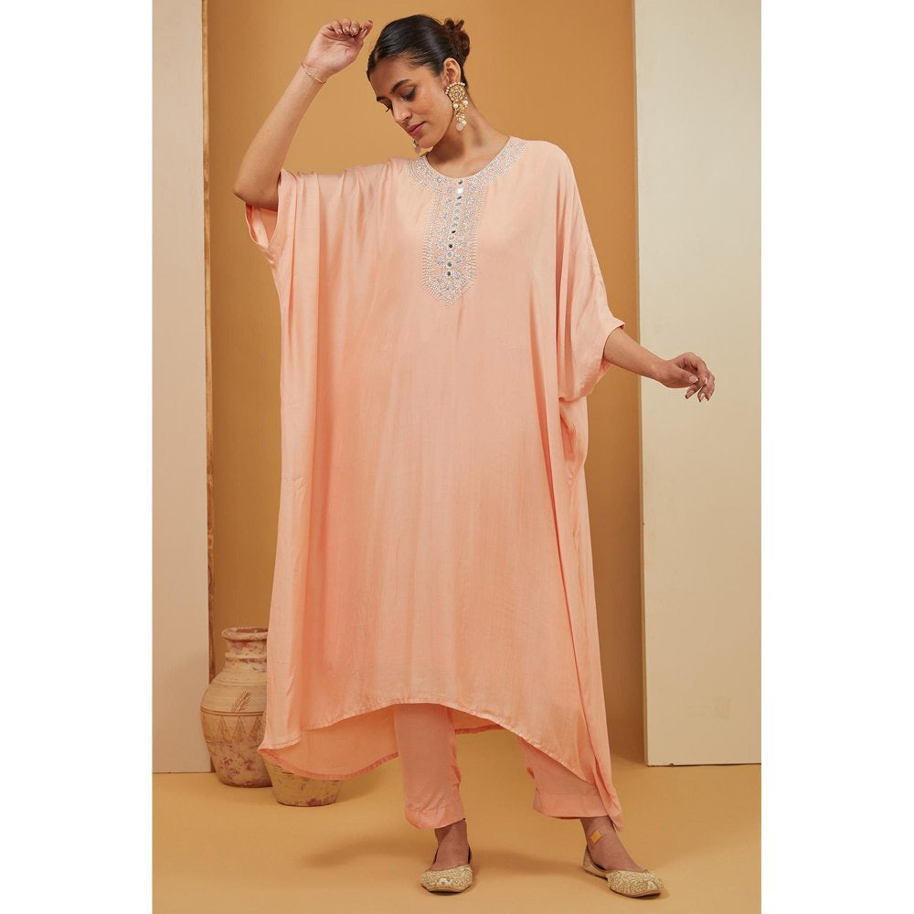 Neha Khullar Peach Kaftan with Pant (Set of 2)