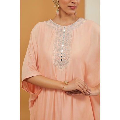 Neha Khullar Peach Kaftan with Pant (Set of 2)