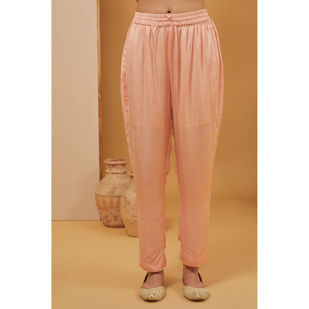 Neha Khullar Peach Kaftan with Pant (Set of 2)