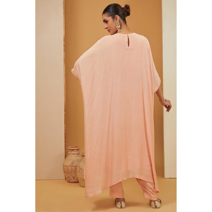 Neha Khullar Peach Kaftan with Pant (Set of 2)