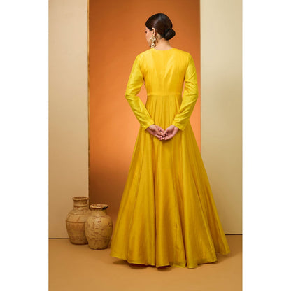 Neha Khullar Yellow Anarkali with Dupatta (Set of 2)