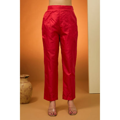 Neha Khullar Red Kurta with Pant (Set of 2)