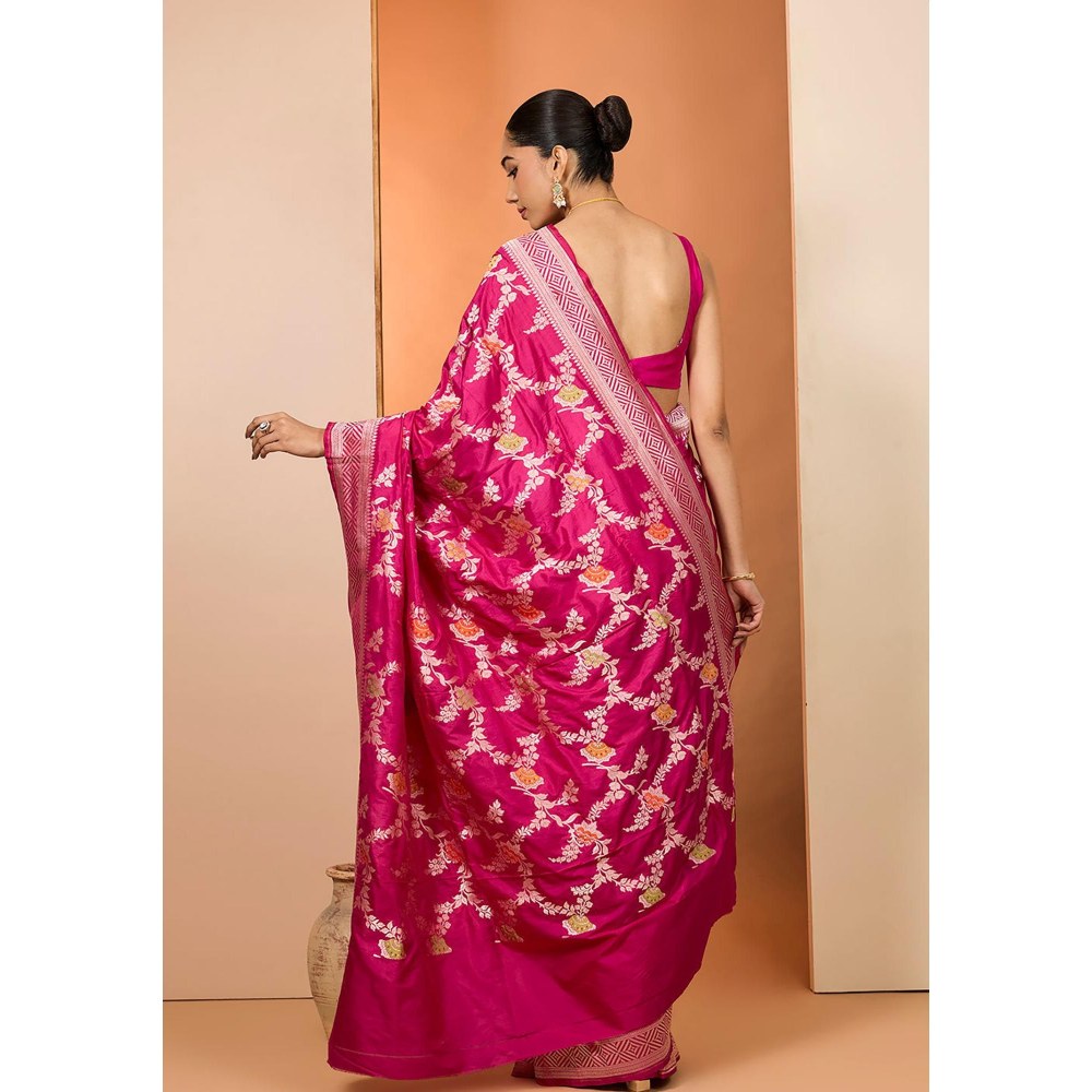 Neha Khullar Rani Woven Pre Drape Saree and Unstitched Blouse