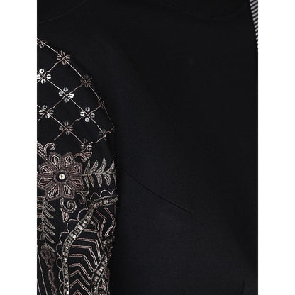 Neha Tarun Embroidered Blouse & Lehenga with Black Dupatta (Set of 3)