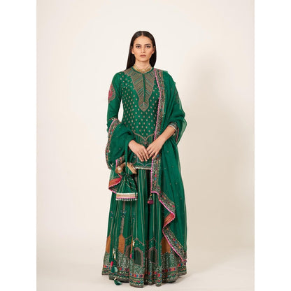 Neha Tarun Hand Embroidered Short Kurti with Sharara and Dupatta (Set of 3)