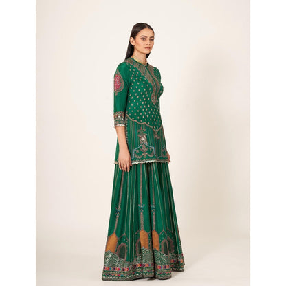 Neha Tarun Hand Embroidered Short Kurti with Sharara and Dupatta (Set of 3)