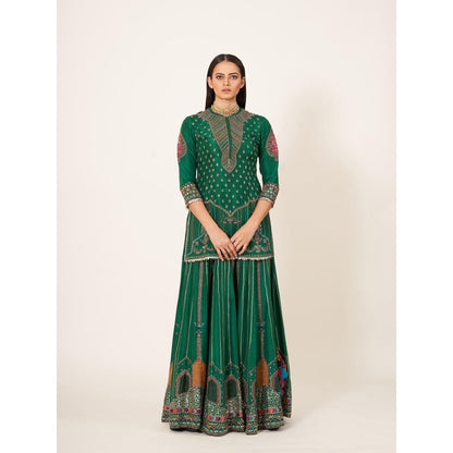 Neha Tarun Hand Embroidered Short Kurti with Sharara and Dupatta (Set of 3)