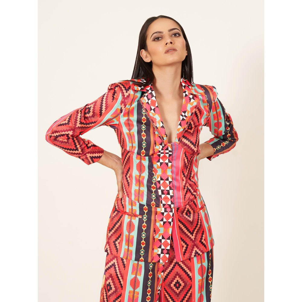 Neha Tarun Digital Printed Corseted Co-Ord (Set of 2)