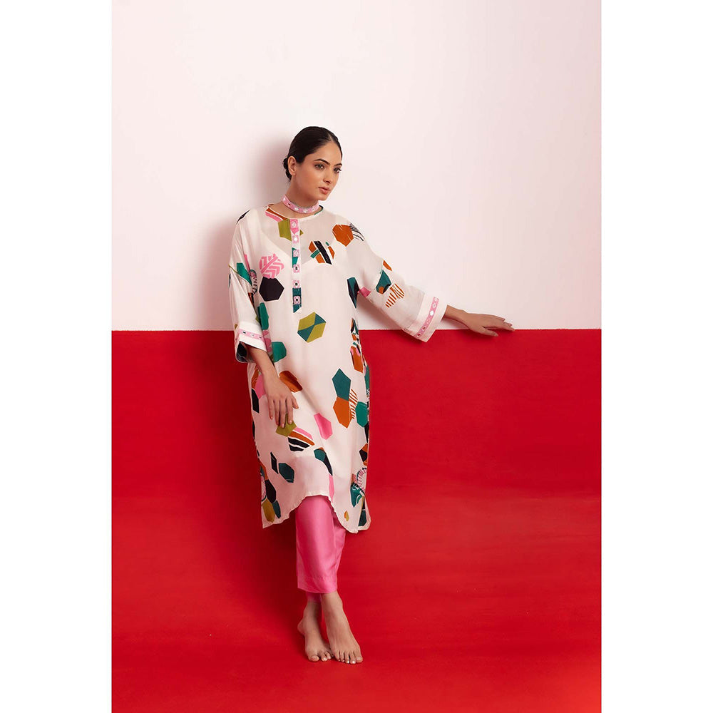 NEHER Mosa White Kurta with Pant