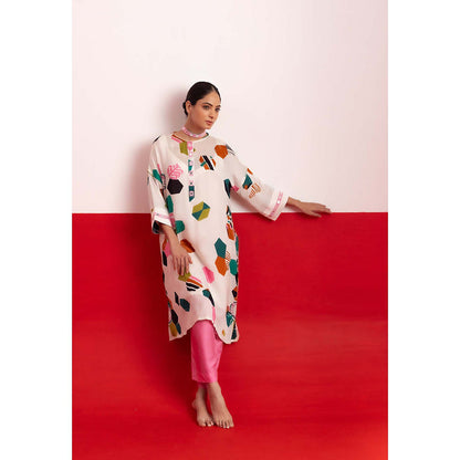NEHER Mosa White Kurta with Pant