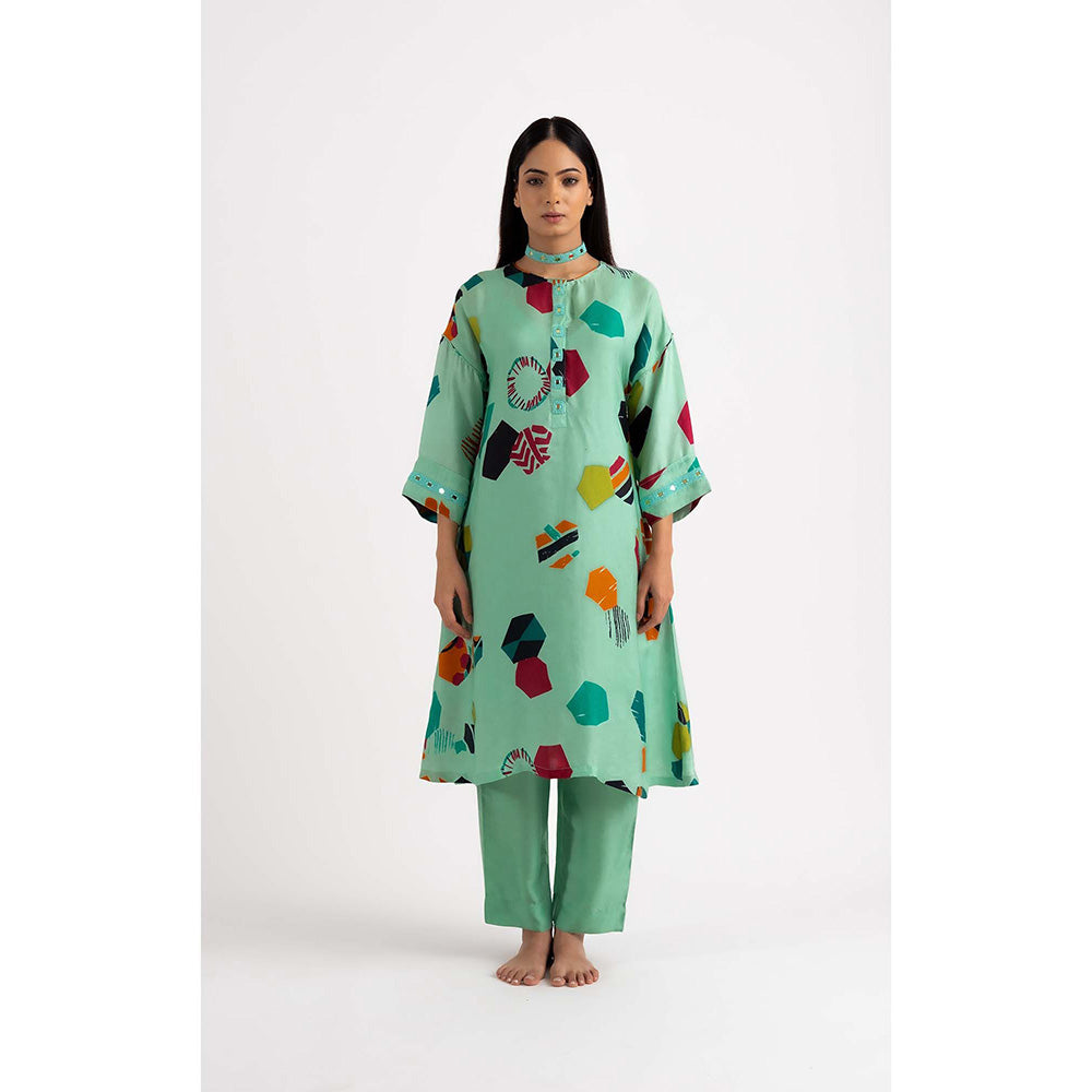 NEHER Mosa Green Kurta with Pant