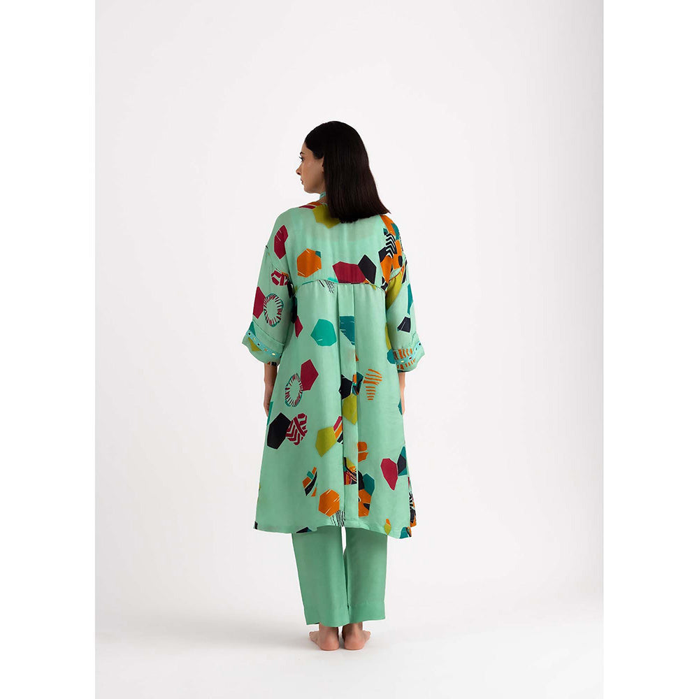 NEHER Mosa Green Kurta with Pant