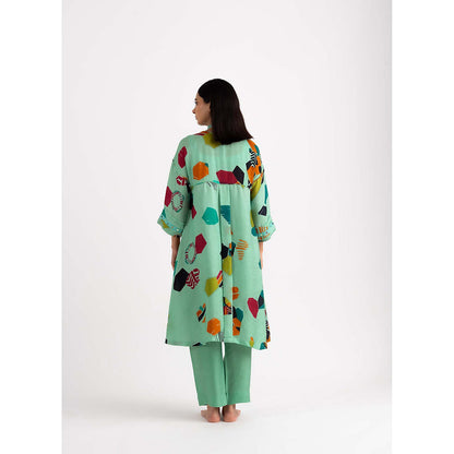 NEHER Mosa Green Kurta with Pant