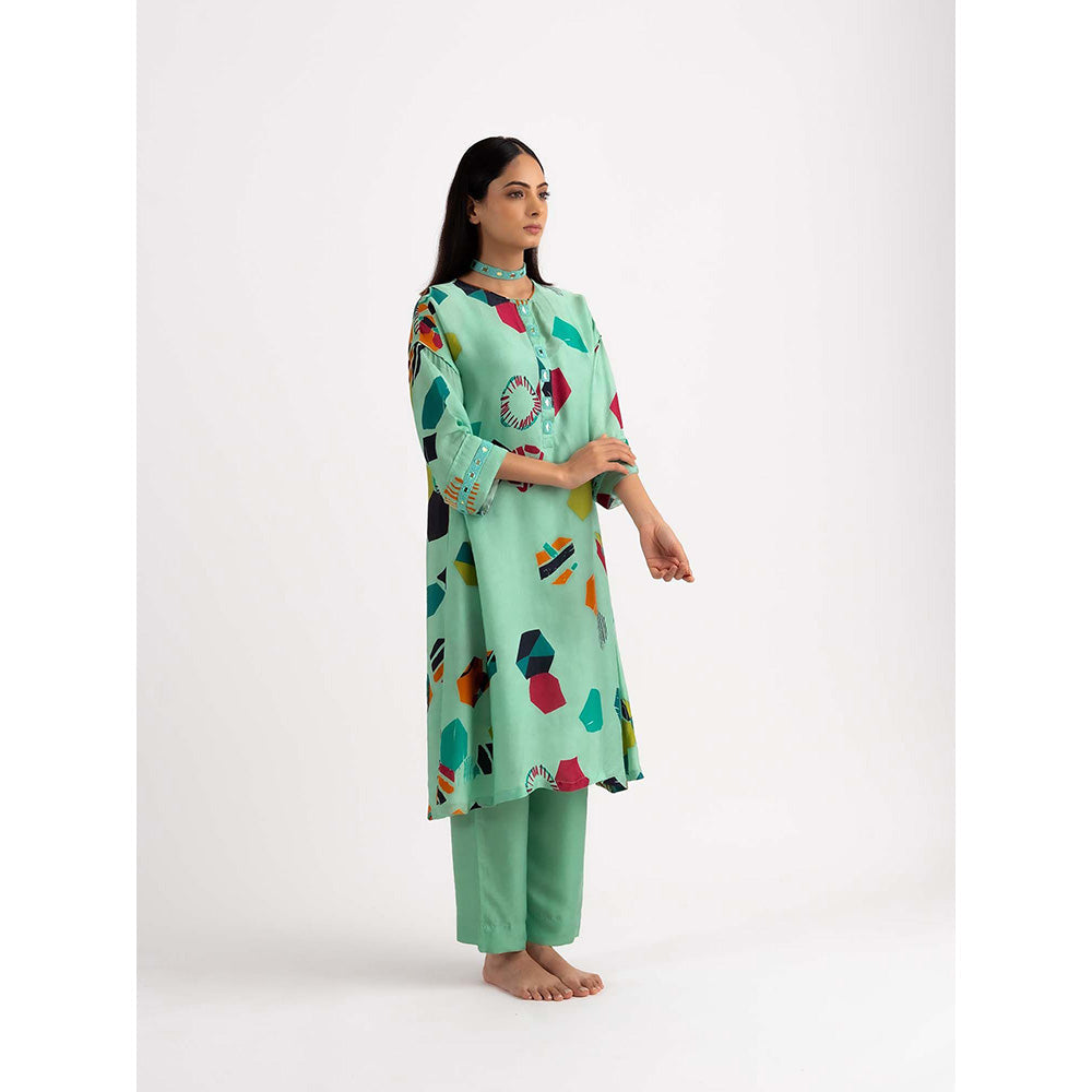 NEHER Mosa Green Kurta with Pant