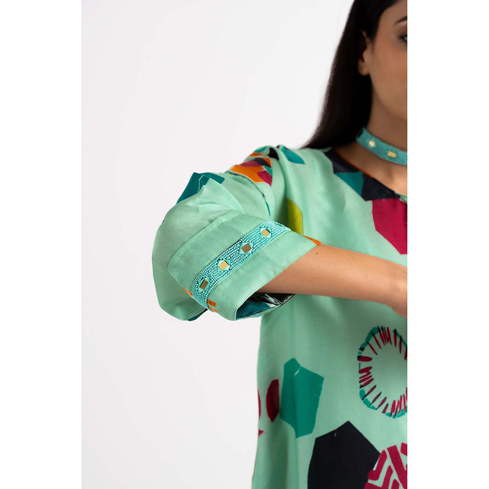 NEHER Mosa Green Kurta with Pant