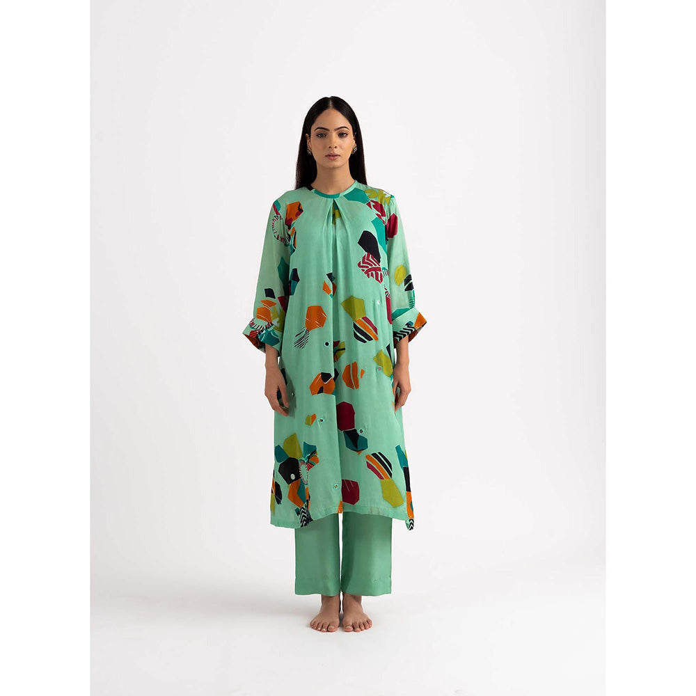 NEHER Mosa Green Kurta with Pant