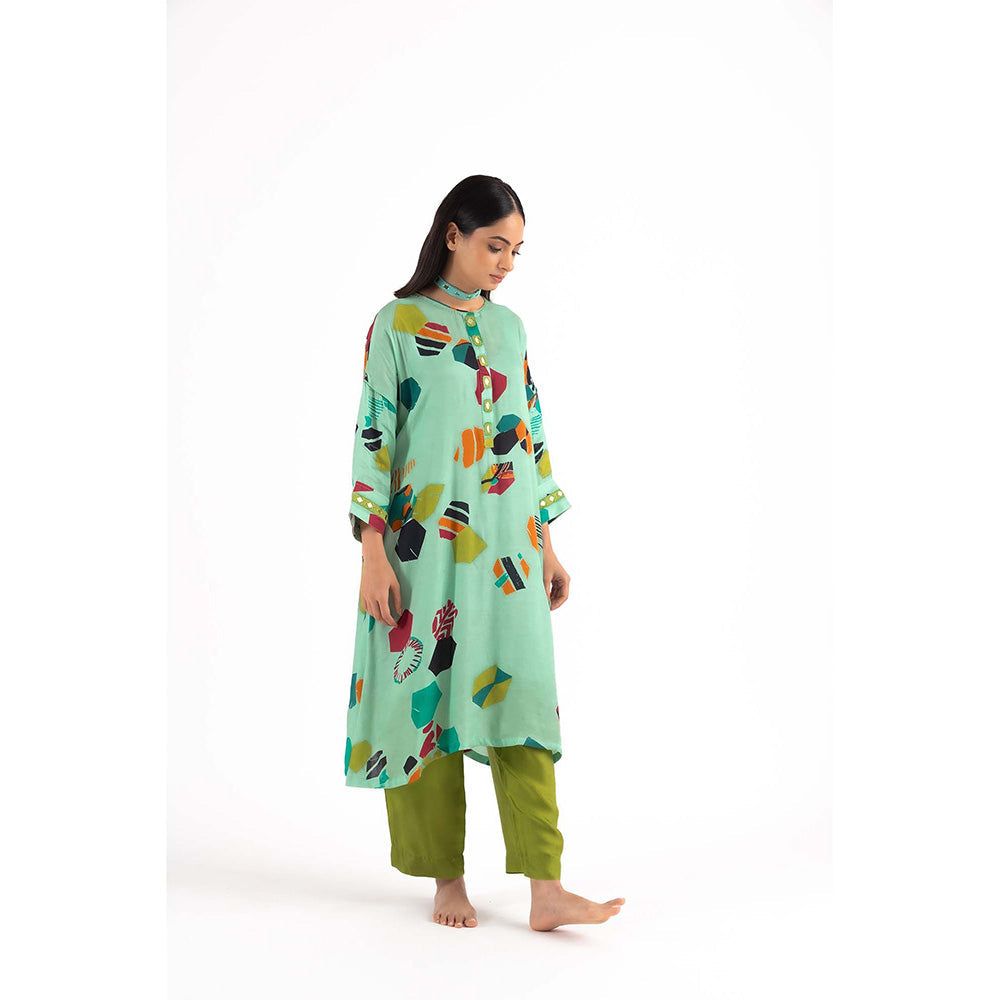 NEHER Mosa Green Kurta with Pant