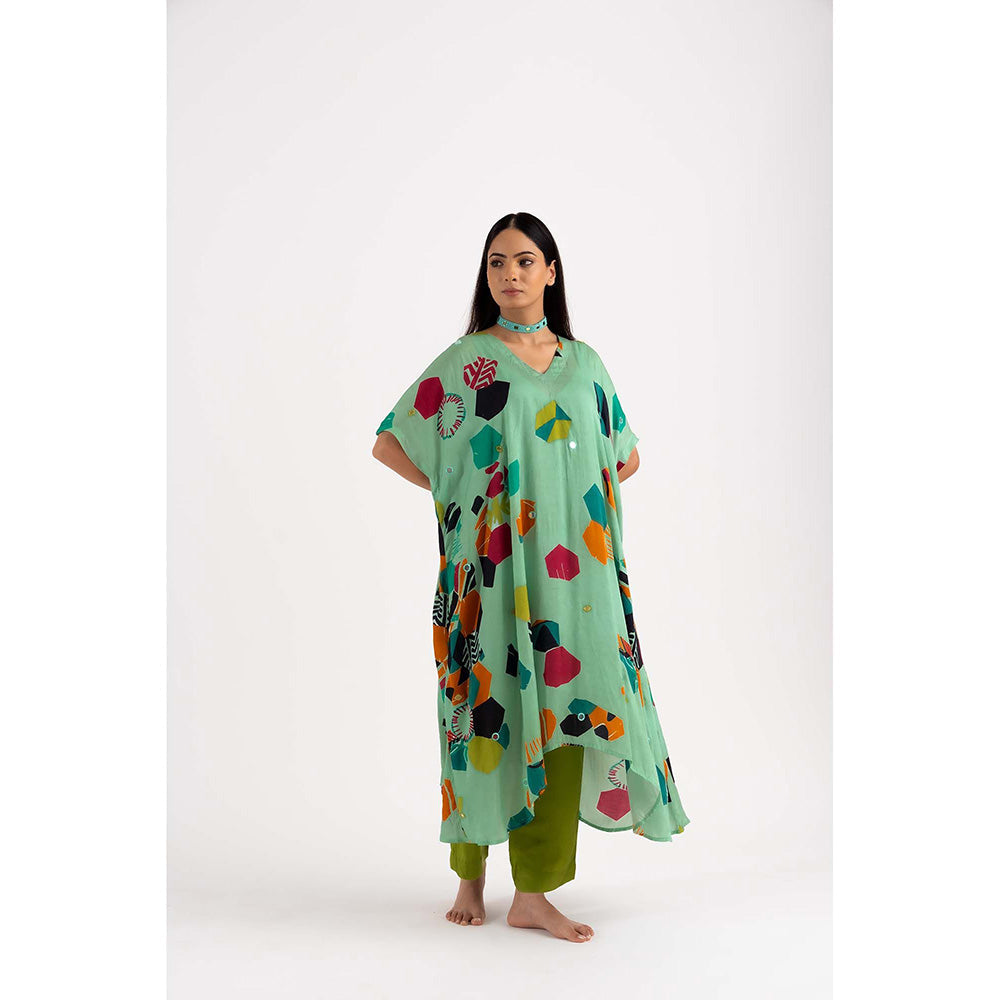 NEHER Mosa Green Kaftan with Pant