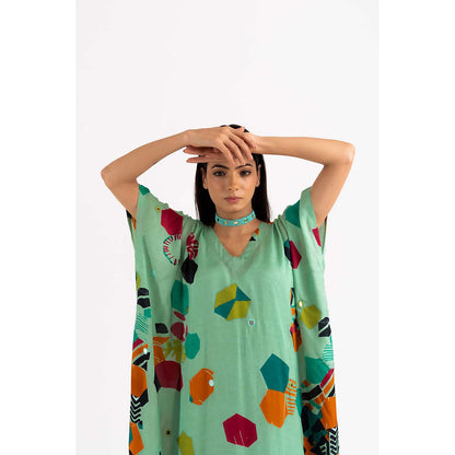 NEHER Mosa Green Kaftan with Pant