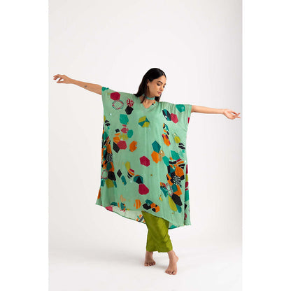 NEHER Mosa Green Kaftan with Pant