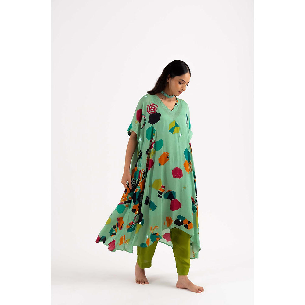 NEHER Mosa Green Kaftan with Pant