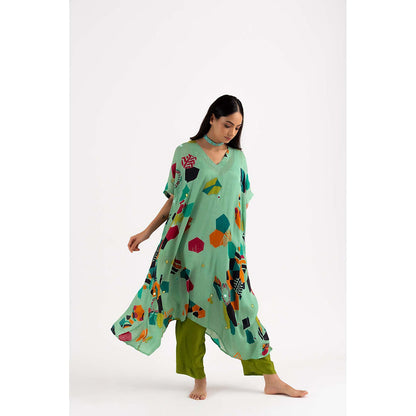 NEHER Mosa Green Kaftan with Pant