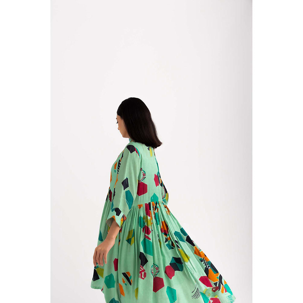 NEHER Mosa Green Ruffled Co-Ord Set