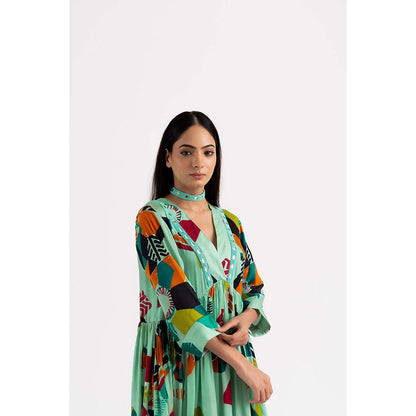 NEHER Mosa Green Ruffled Co-Ord Set