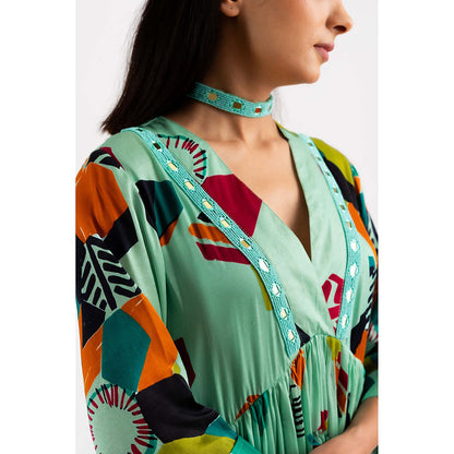 NEHER Mosa Green Ruffled Co-Ord Set