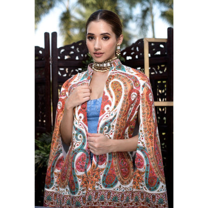 NEIZA Multi-Colour Paisley Design Cape