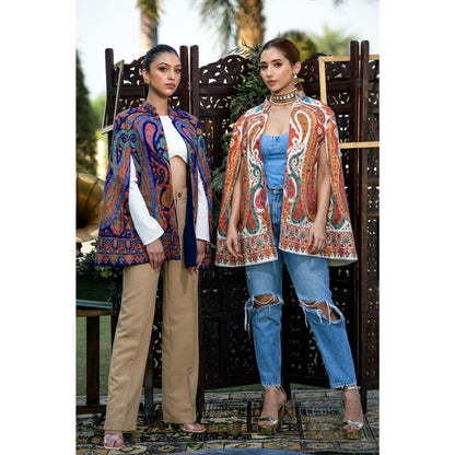 NEIZA Multi-Colour Paisley Design Cape