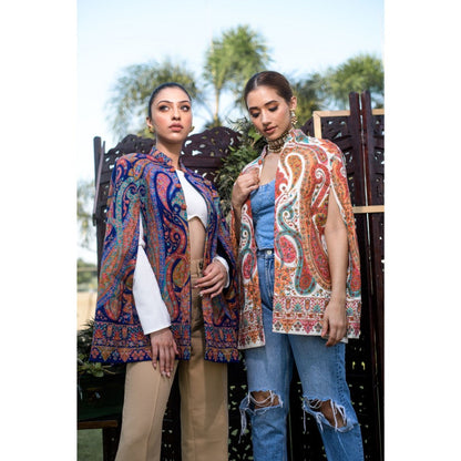 NEIZA Multi-Colour Paisley Design Cape