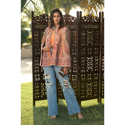 NEIZA Classic Peach Paisley Cape