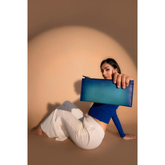 Nelumbo Nucifera Women Theodora Blue Premium Wallet