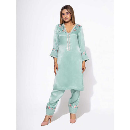 NEMAANI Blue Side Boota Kurta with Pant and Dupatta (Set of 3)