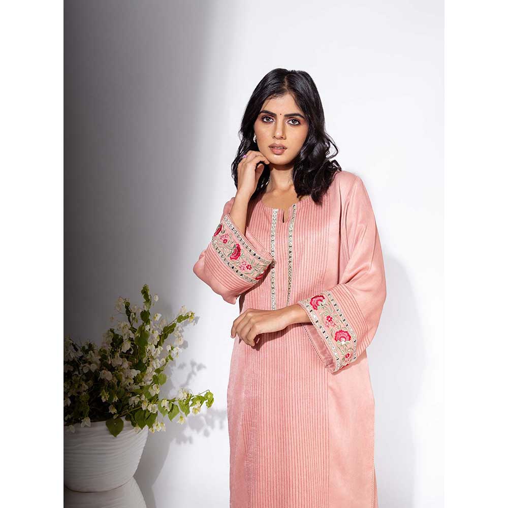 NEMAANI Pink Kurta with Pant and Dupatta (Set of 3)