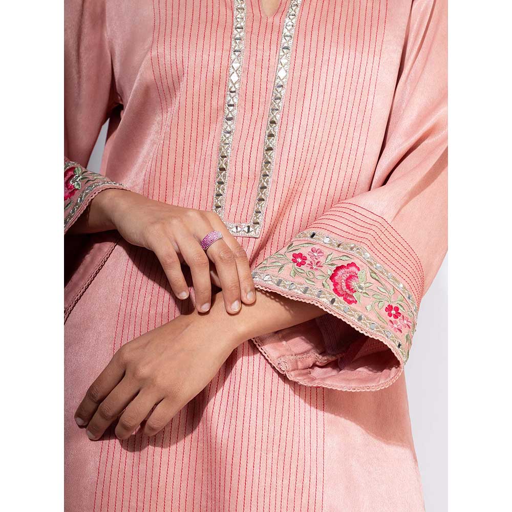 NEMAANI Pink Kurta with Pant and Dupatta (Set of 3)