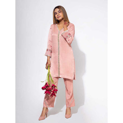 NEMAANI Pink Short Kurta with Pant (Set of 2)