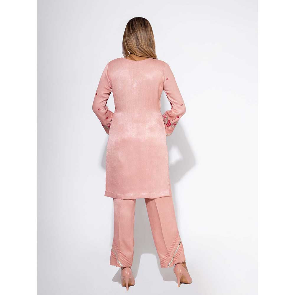 NEMAANI Pink Short Kurta with Pant (Set of 2)