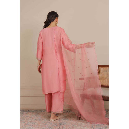 NEMAANI Pink Kurta with Pant and Dupatta (Set of 3)